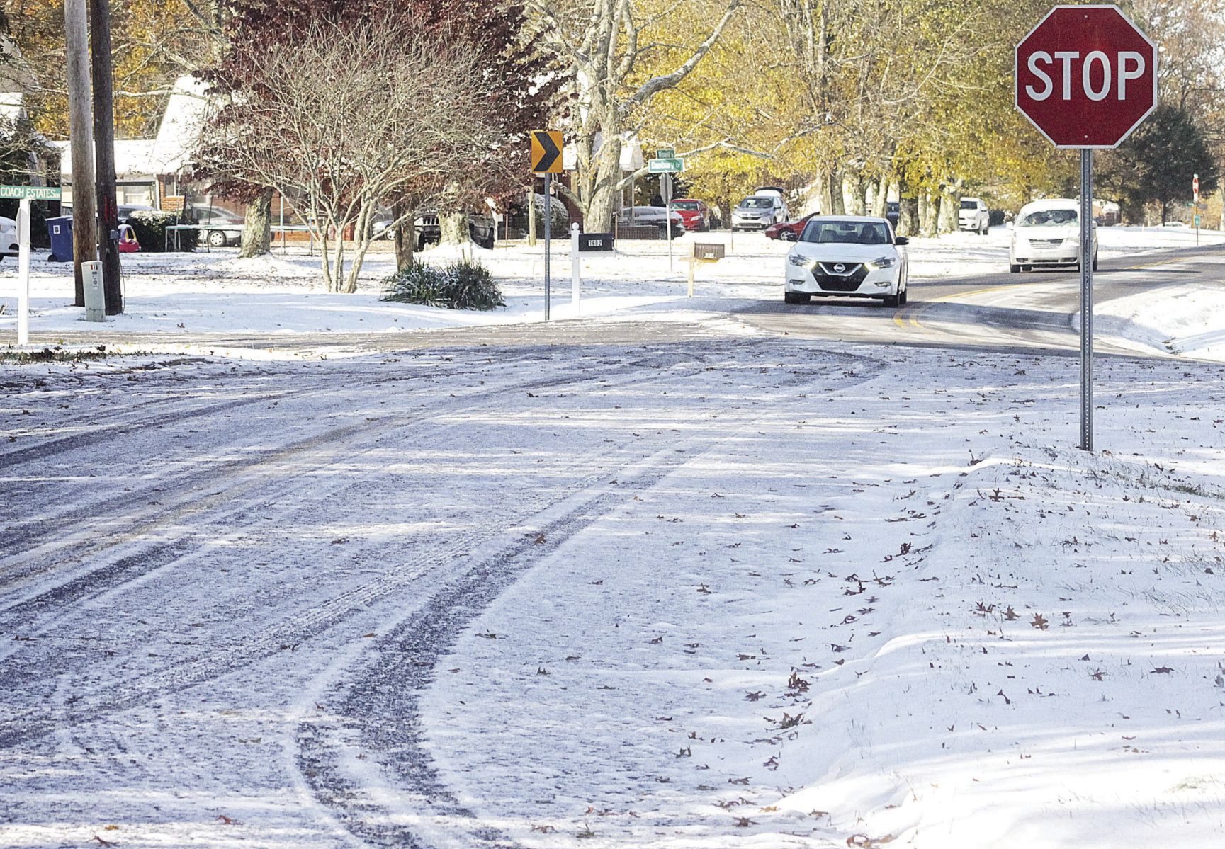 Snow traffic slowing down